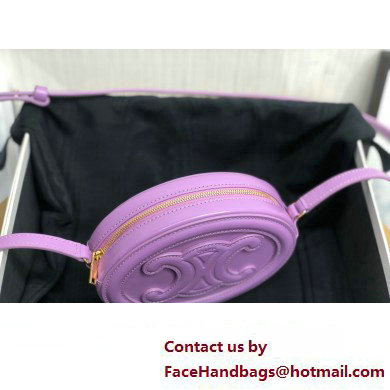 Celine CROSSBODY OVAL PURSE cuir triomphe in SMOOTH CALFSKIN 101703 Purple