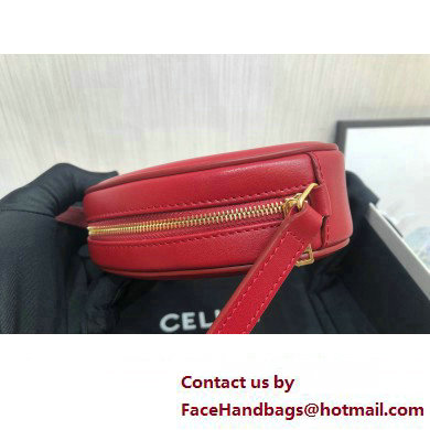 Celine CROSSBODY OVAL PURSE cuir triomphe in SMOOTH CALFSKIN 101703 Red