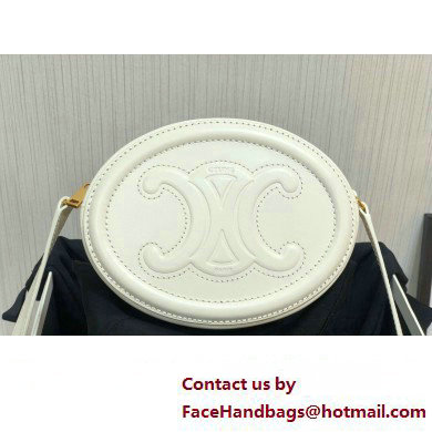 Celine CROSSBODY OVAL PURSE cuir triomphe in SMOOTH CALFSKIN 101703 White