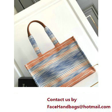 Celine Large Cabas Thais Bag In Striped Textile With Celine 196762 Multicolor 2023