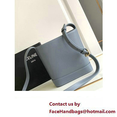 Celine MINI BUCKET CUIR TRIOMPHE Bag in SMOOTH CALFSKIN 10L433 Blue Grey