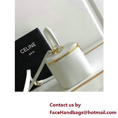 Celine MINI VANITY CASE CUIR TRIOMPHE Bag in SMOOTH CALFSKIN 10J763 White