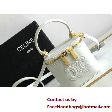 Celine MINI VANITY CASE CUIR TRIOMPHE Bag in SMOOTH CALFSKIN 10J763 White