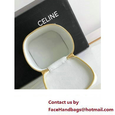 Celine MINI VANITY CASE CUIR TRIOMPHE Bag in SMOOTH CALFSKIN 10J763 White