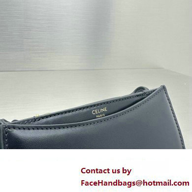 Celine Mini besace triomphe Bag in SHINY CALFSKIN Black