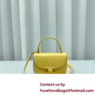 Celine Mini besace triomphe Bag in SHINY CALFSKIN Yellow