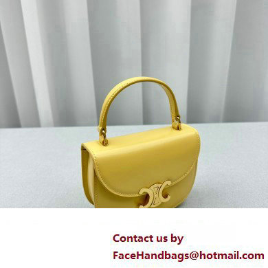 Celine Mini besace triomphe Bag in SHINY CALFSKIN Yellow