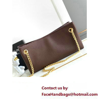 Celine NEWSPAPER CHAIN BAG TRIOMPHE SOFT in SUPPLE CALFSKIN 114253 Chestnut