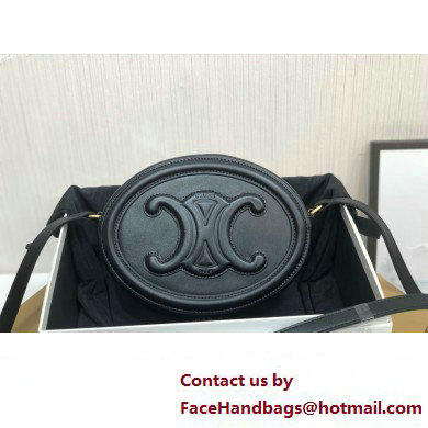 Celine OVAL BAG CUIR TRIOMPHE in SMOOTH CALFSKIN 198603 Black