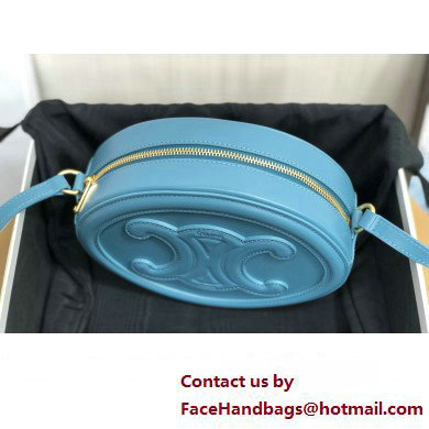 Celine OVAL BAG CUIR TRIOMPHE in SMOOTH CALFSKIN 198603 Blue