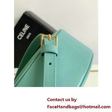 Celine OVAL BAG CUIR TRIOMPHE in SMOOTH CALFSKIN 198603 Cyan