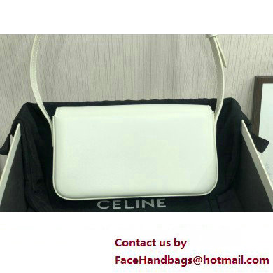 Celine SHOULDER BAG triomphe in Shiny calfskin 194143 White