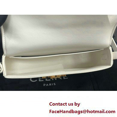 Celine SHOULDER BAG triomphe in Shiny calfskin 194143 White