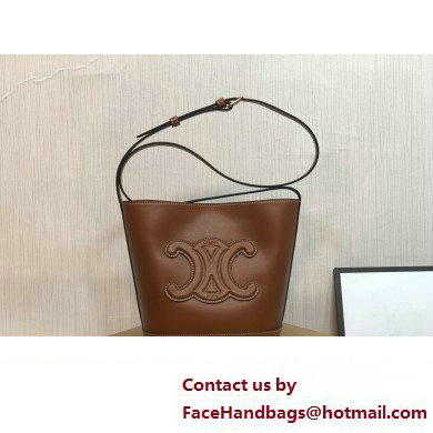 Celine SMALL BUCKET CUIR TRIOMPHE Bag in SMOOTH CALFSKIN 198243 Brown