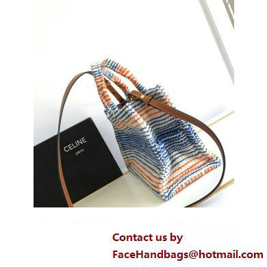 Celine Small Cabas Thais Bag In Striped Textile With Celine 199162 Multicolor 2023