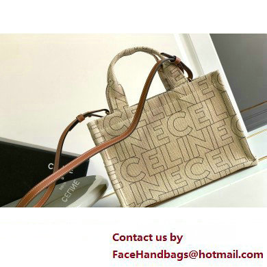 Celine Small Cabas Thais Bag In Textile With Celine All-Over Print 199162 2023