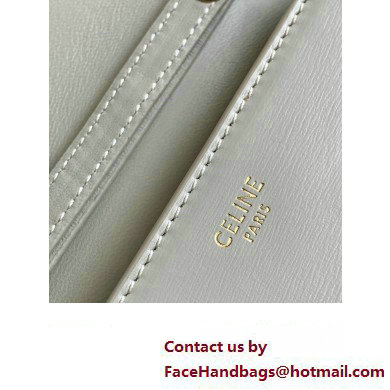 Celine WALLET ON CHAIN triomphe Bag in Shiny calfskin 10J733 White/Gold