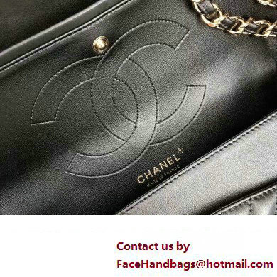 Chanel BLACK Chevron Medium Flap Bag in sheepskin With gold Hardware