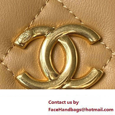 Chanel Clutch with Chain Bag in Lambskin and Imitation Pearls AP3512 Khaki 2023