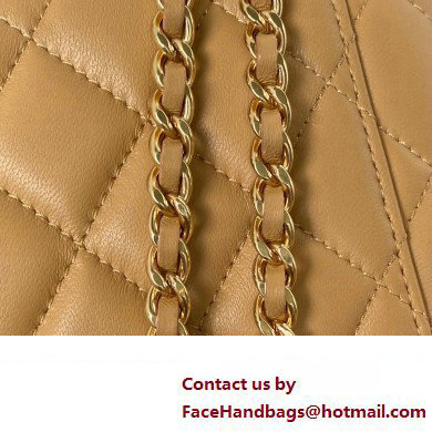 Chanel Clutch with Chain Bag in Lambskin and Imitation Pearls AP3515 Khaki 2023