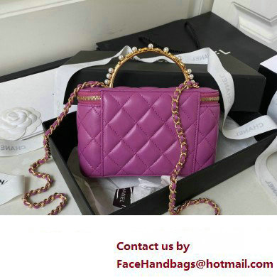 Chanel Clutch with Chain Bag in Lambskin and Imitation Pearls AP3515 Purple 2023