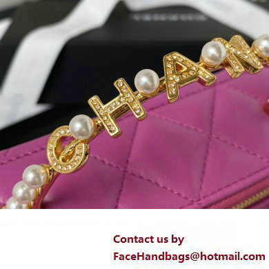 Chanel Clutch with Chain Bag in Lambskin and Imitation Pearls AP3515 Purple 2023