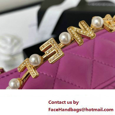 Chanel Clutch with Chain Bag in Lambskin and Imitation Pearls AP3515 Purple 2023