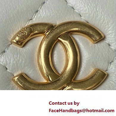 Chanel Clutch with Chain Bag in Lambskin and Imitation Pearls AP3515 White 2023