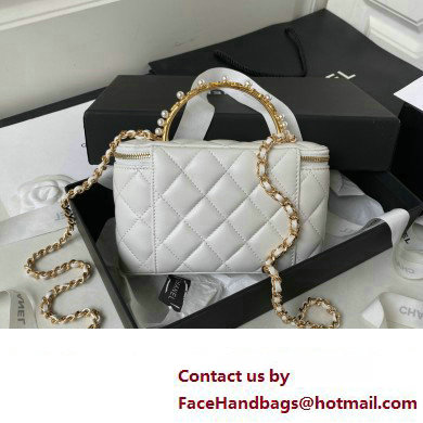 Chanel Clutch with Chain Bag in Lambskin and Imitation Pearls AP3515 White 2023