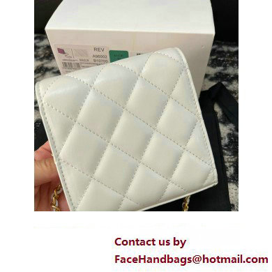 Chanel Clutch with Chain in Lambskin AP3291 white 2023