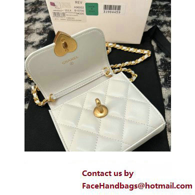 Chanel Clutch with Chain in Lambskin AP3291 white 2023