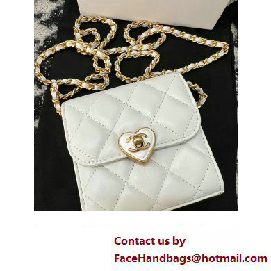 Chanel Clutch with Chain in Lambskin AP3291 white 2023