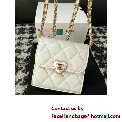 Chanel Clutch with Chain in Lambskin AP3291 white 2023