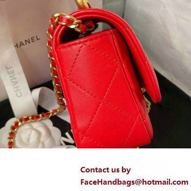 Chanel Clutch with Chain in Lambskin AP3485 RED 2023