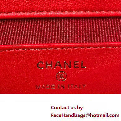 Chanel Clutch with Chain in Lambskin AP3485 RED 2023