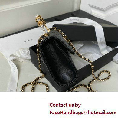 Chanel Clutch with Chain in Lambskin and Imitation Pearls AP3512 BLACK 2023