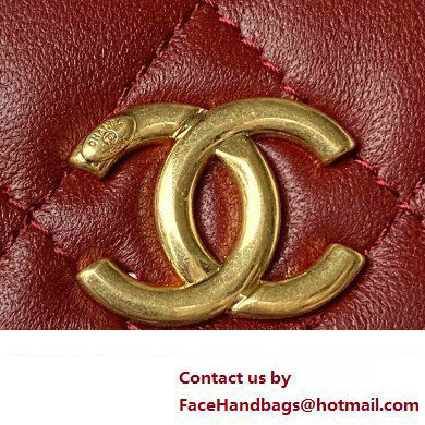 Chanel Clutch with Chain in Lambskin and Imitation Pearls AP3512 BURGUNDY 2023