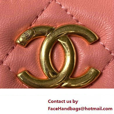 Chanel Clutch with Chain in Lambskin and Imitation Pearls AP3512 PINK 2023