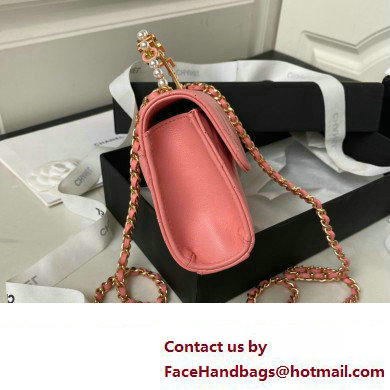 Chanel Clutch with Chain in Lambskin and Imitation Pearls AP3512 PINK 2023