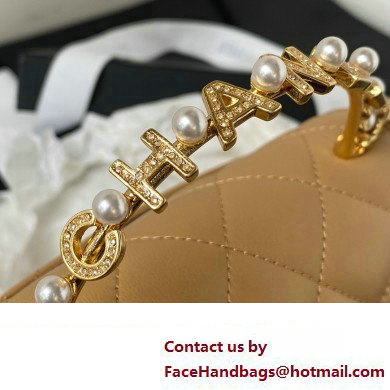 Chanel Clutch with Chain in Lambskin and Imitation Pearls AP3513 APRICOT 2023