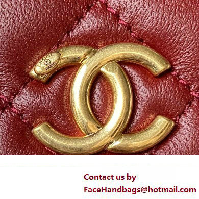 Chanel Clutch with Chain in Lambskin and Imitation Pearls AP3513 BURGUNDY 2023