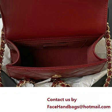 Chanel Clutch with Chain in Lambskin and Imitation Pearls AP3513 BURGUNDY 2023