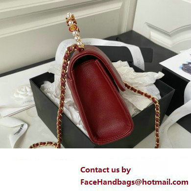 Chanel Clutch with Chain in Lambskin and Imitation Pearls AP3513 BURGUNDY 2023