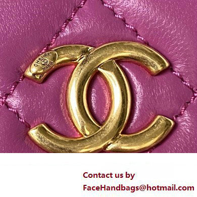 Chanel Clutch with Chain in Lambskin and Imitation Pearls AP3513 PURPLE 2023