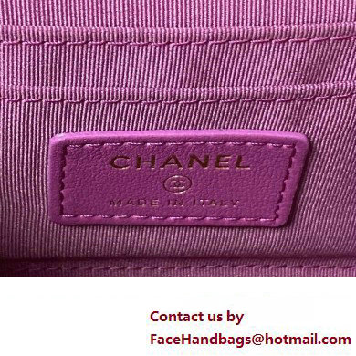 Chanel Clutch with Chain in Lambskin and Imitation Pearls AP3513 PURPLE 2023