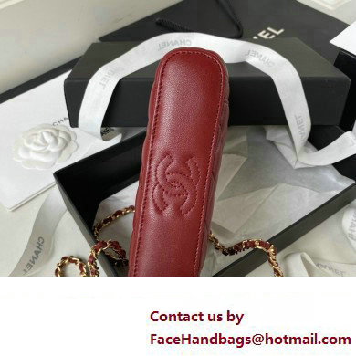 Chanel Clutch with Chain in Lambskin and Imitation Pearls AP3515 BURGUNDY 2023