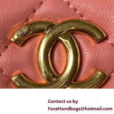 Chanel Clutch with Chain in Lambskin and Imitation Pearls AP3515 PINK 2023