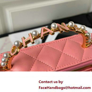 Chanel Clutch with Chain in Lambskin and Imitation Pearls AP3515 PINK 2023