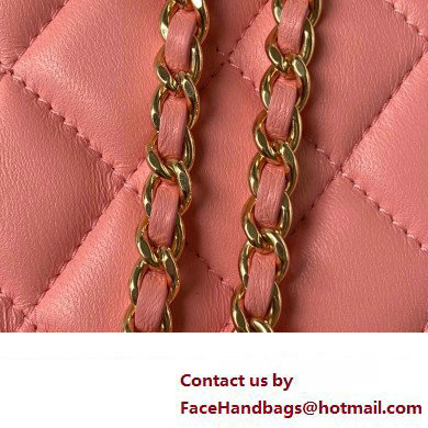 Chanel Clutch with Chain in Lambskin and Imitation Pearls AP3515 PINK 2023