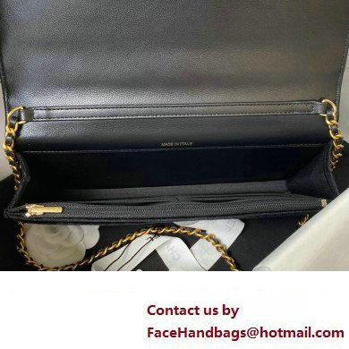 Chanel Clutch with Chain in VELVET AP3363 black 2023